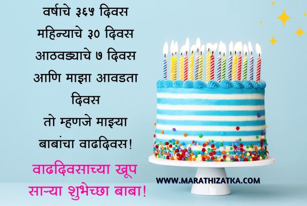 वडिलांना मुलाकडून वाढदिवसाच्या शुभेच्छा |  Birthday Wishes From Son To Father In Marathi